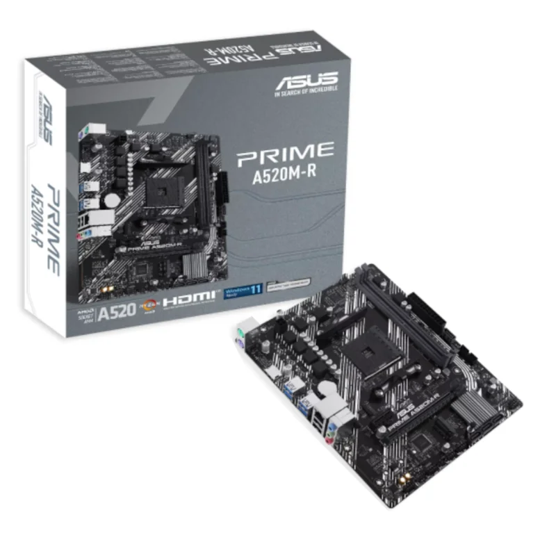 Placa Mãe Asus Prime A520m-r Ddr4 Am4 Matx M.2 Nvme Hdmi