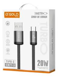 Cabo V8 Carregamento Turbo 20w A' Gold