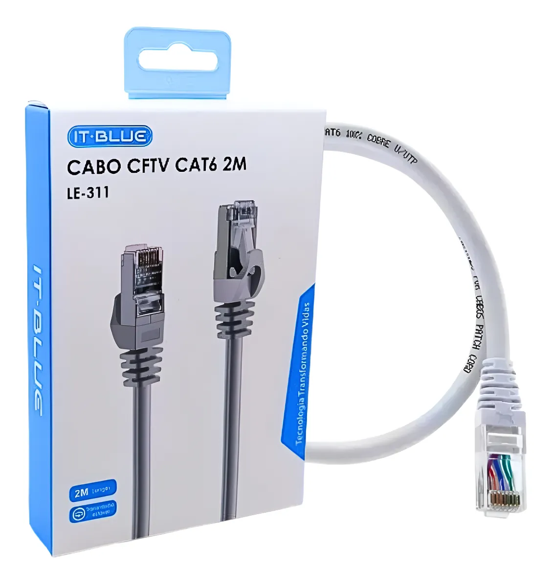 Cabo CFTV Cat6 2M IT-BLUE