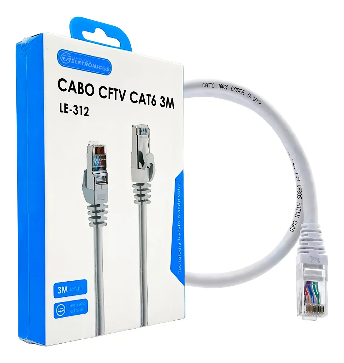Cabo CFTV CAT6 - 3M IT-BLUE